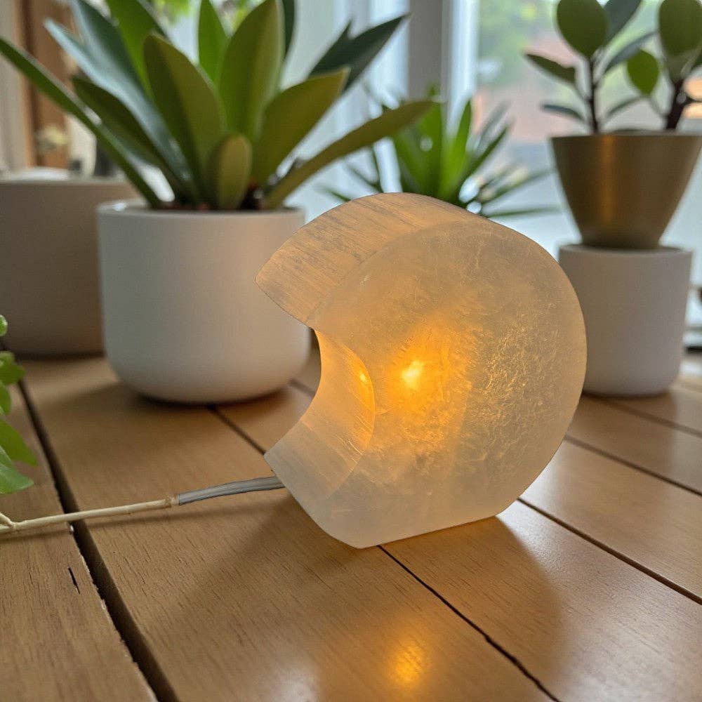 Selenite Moon Lamp