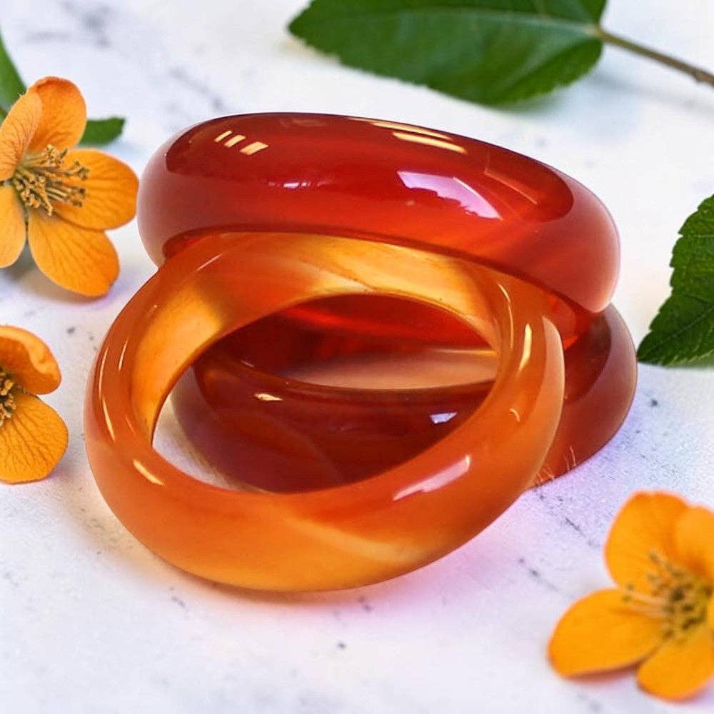 Carnelian Crystal Ring Band — Sacred Flame