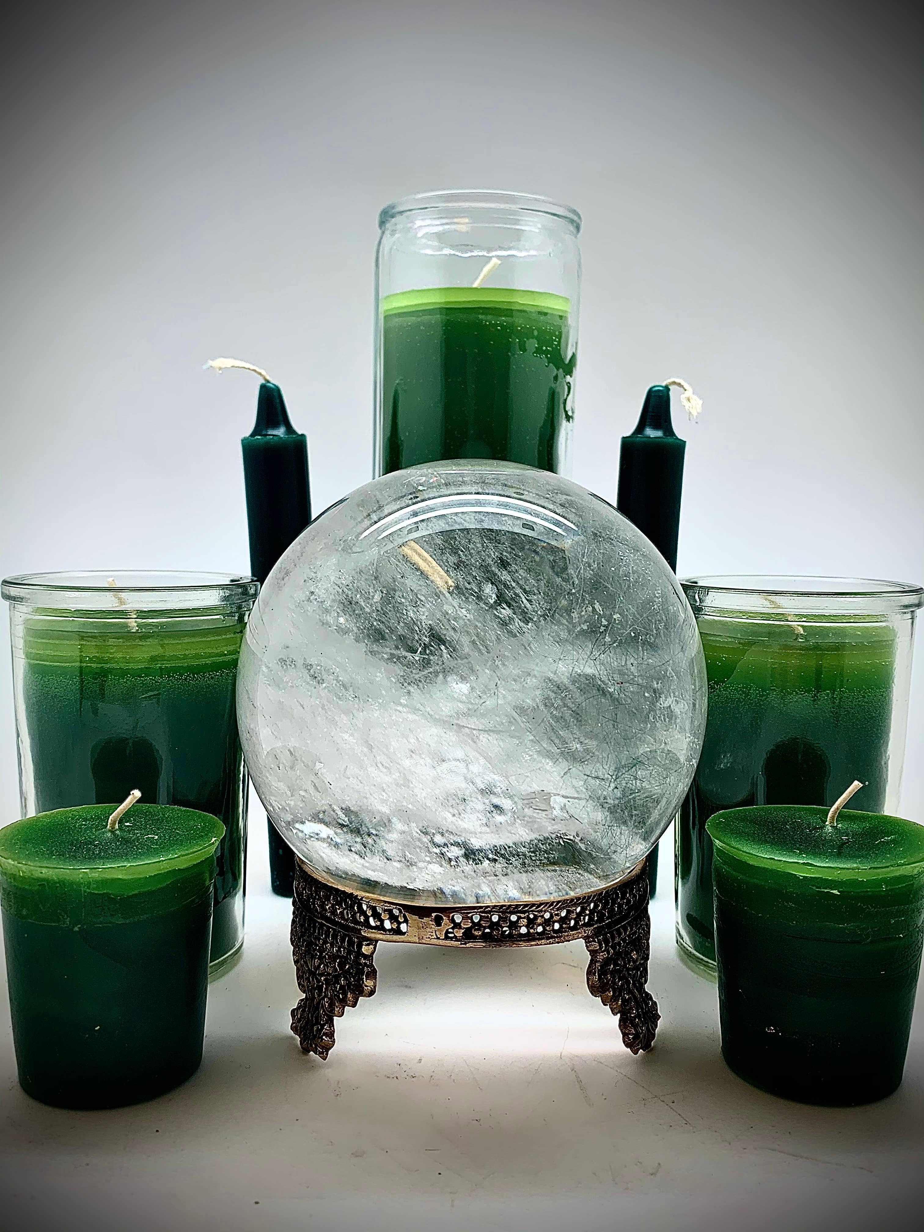 Green 7 Day Prayer Candle - Money, Beauty, Prosperity