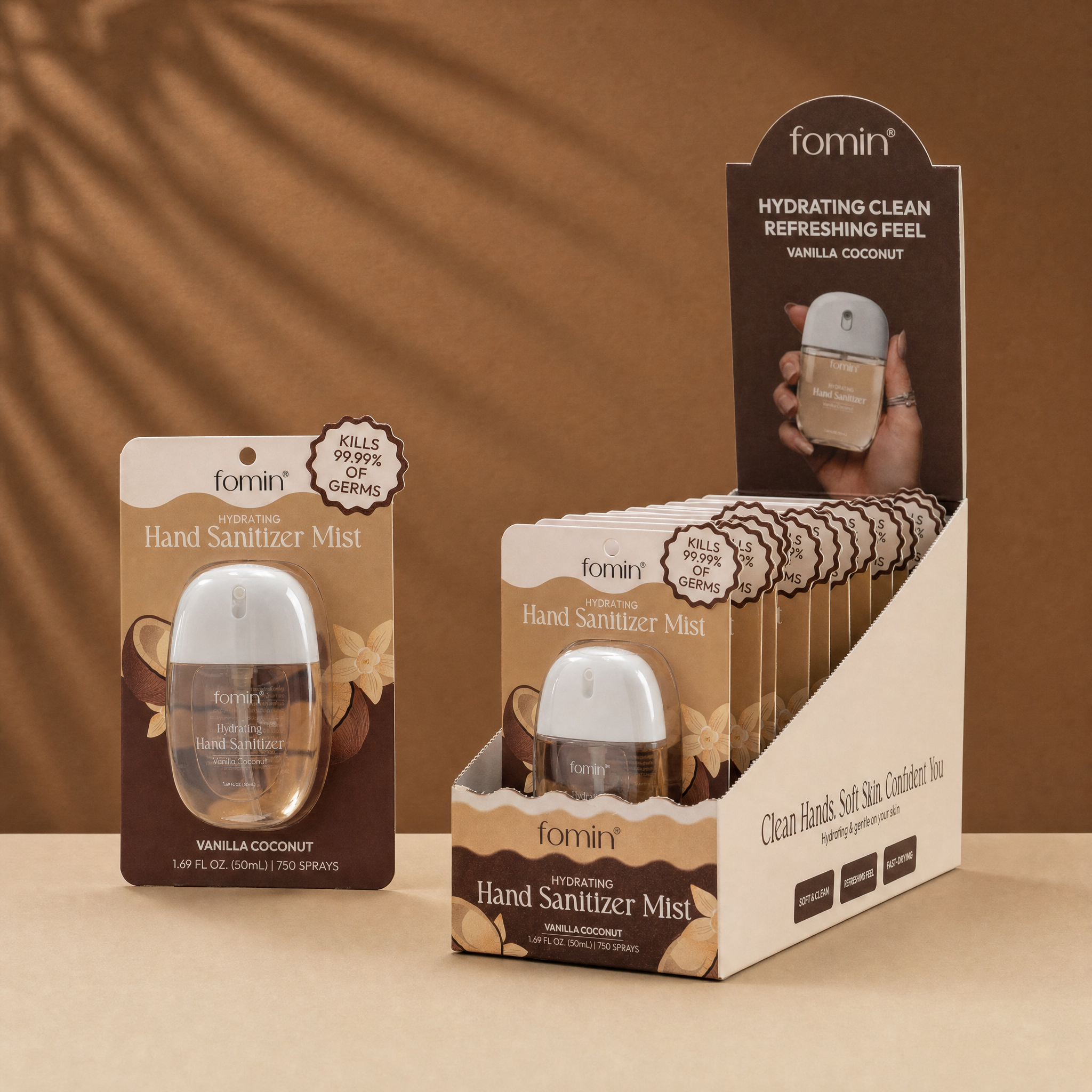 Hand Sanitizer Spray | Vanilla Coconut | 50mL - 10PK Display