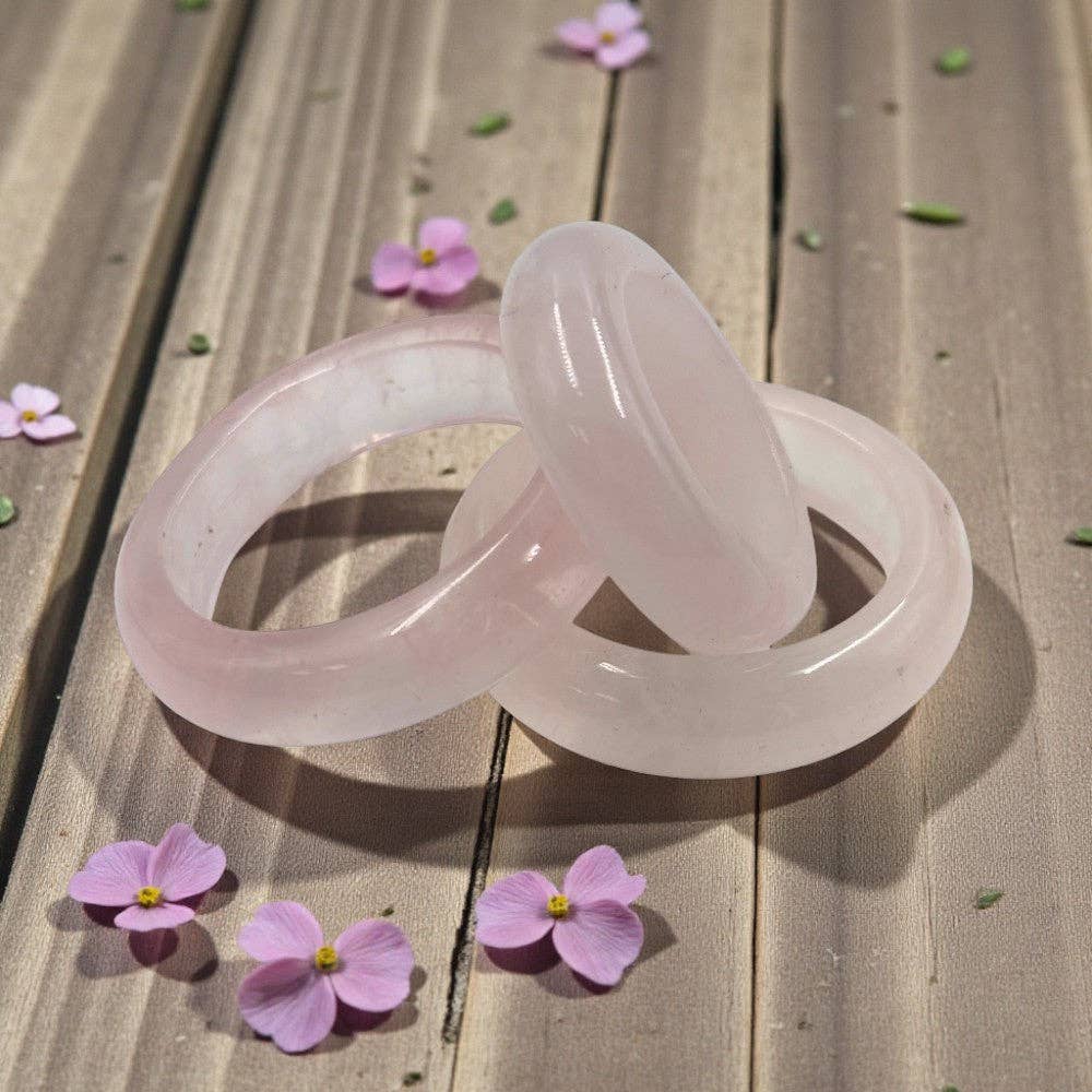 Rose Quartz Crystal Ring Band — Love Alchemy