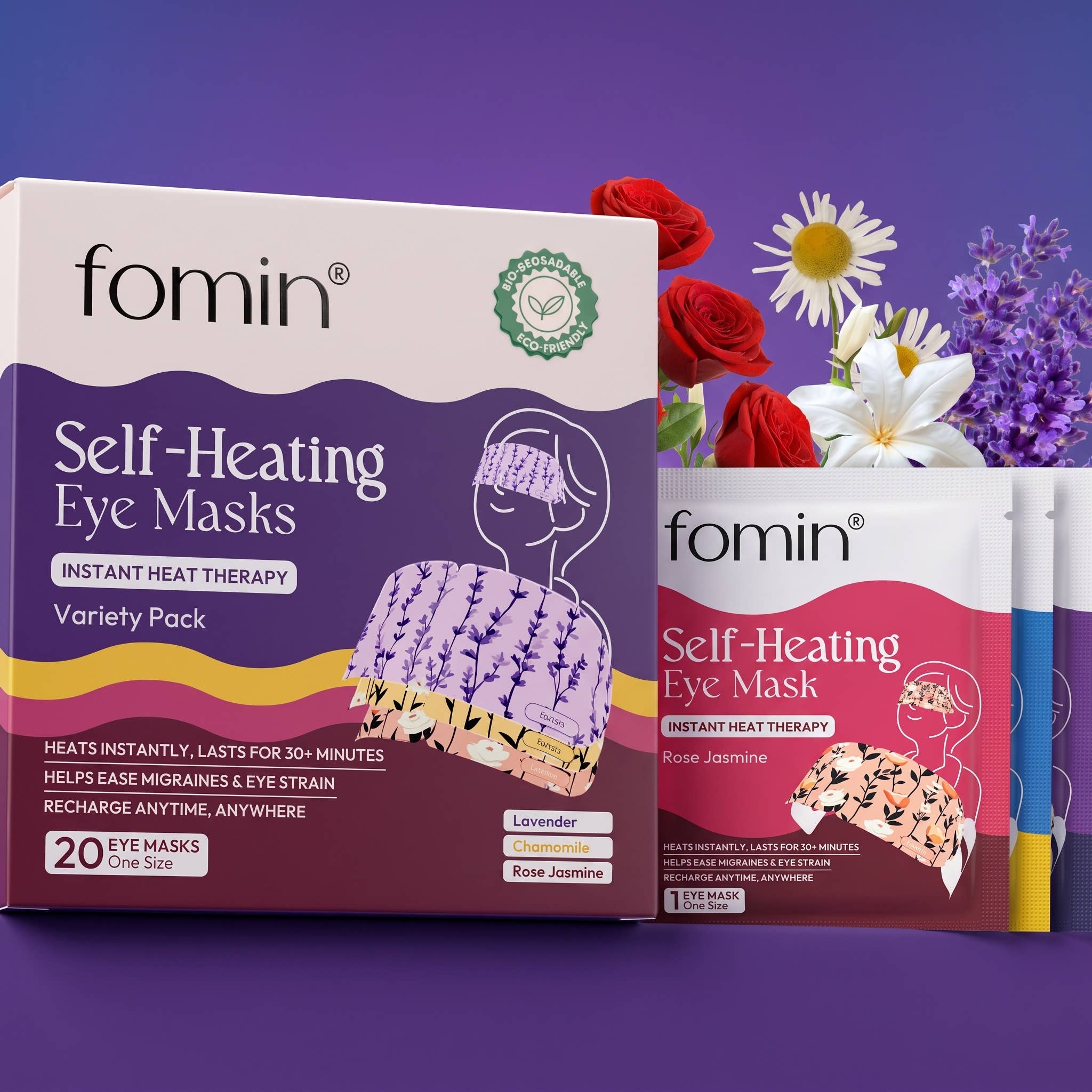 Self-Heating Eye Mask 20 Pack | Self Care | Migraine & Sleep