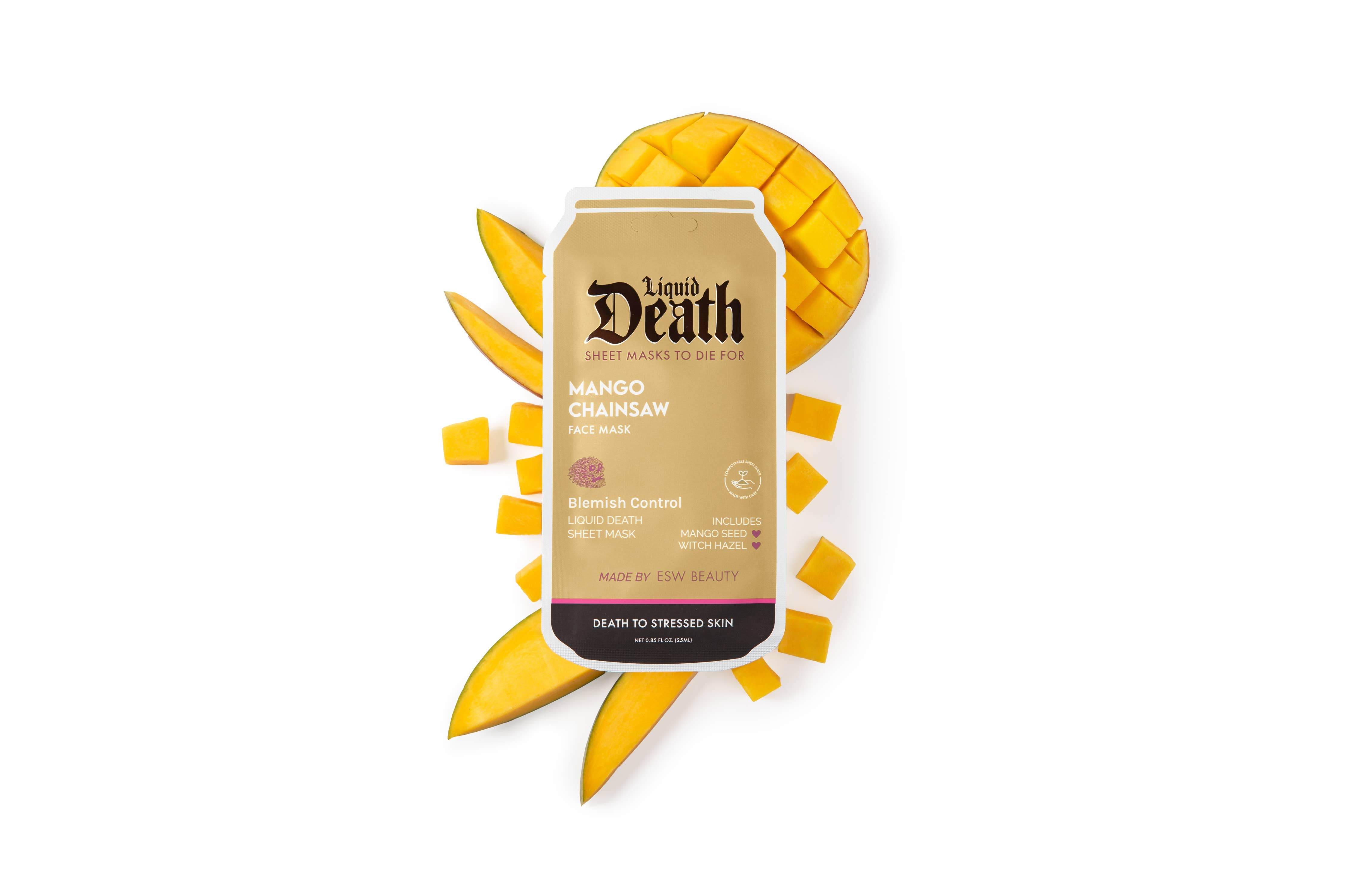 Mango Chainsaw Liquid Death Blemish Control Face Mask