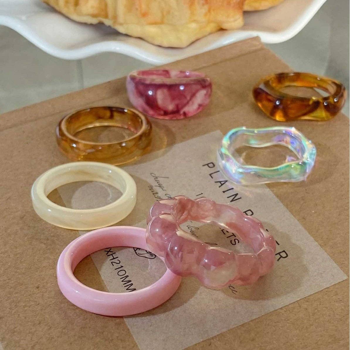 7-Piece Resin Ring Set - Style 1
