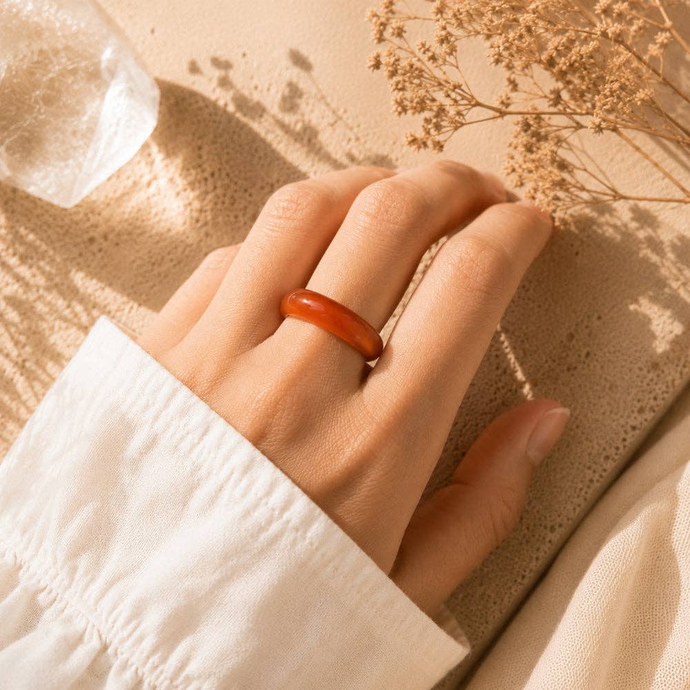 Carnelian Crystal Ring Band — Sacred Flame