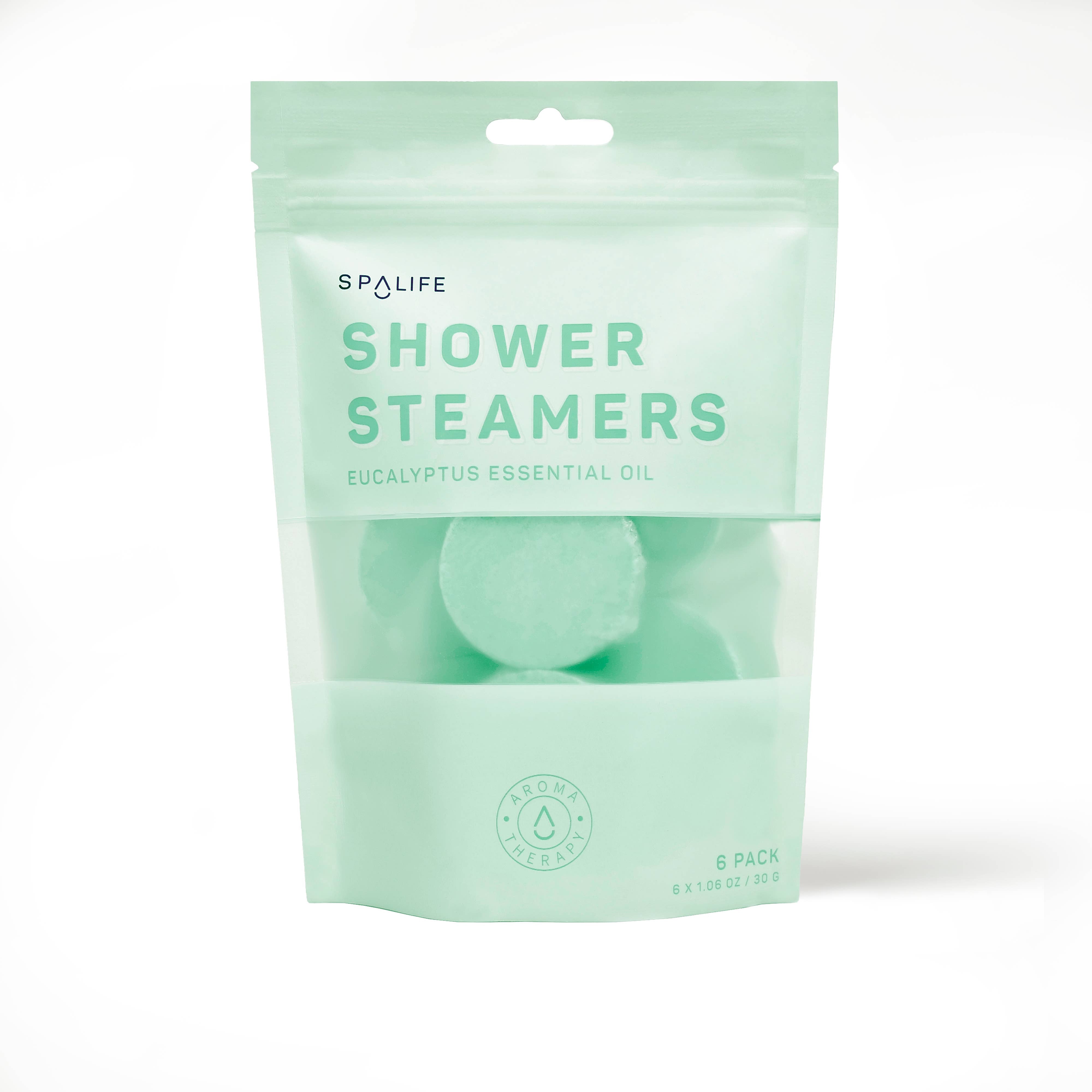 Spalife shower steamers packaging with Eucalyptus essential oil on a white background
