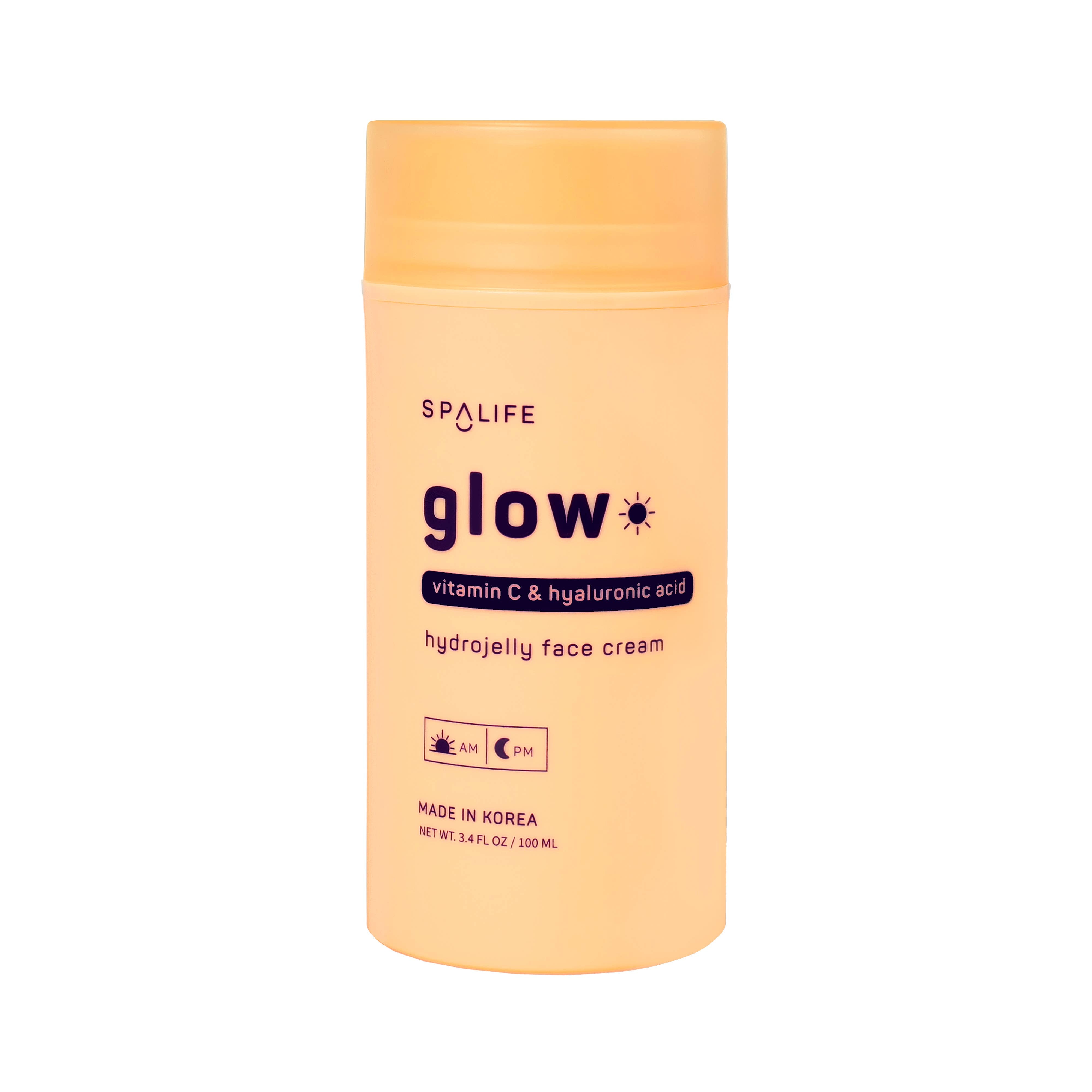 SpaLife glow vitamin C & hyaluronic acid hydro jelly face cream bottle on a white background