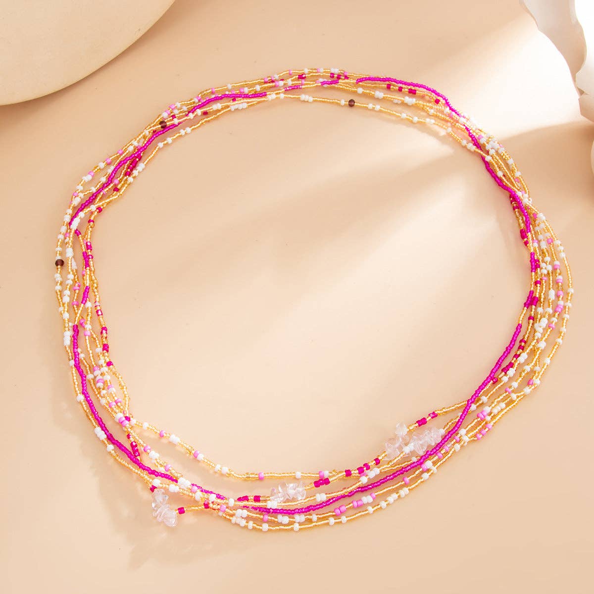 Beaded Belly Chain - Venus Blush