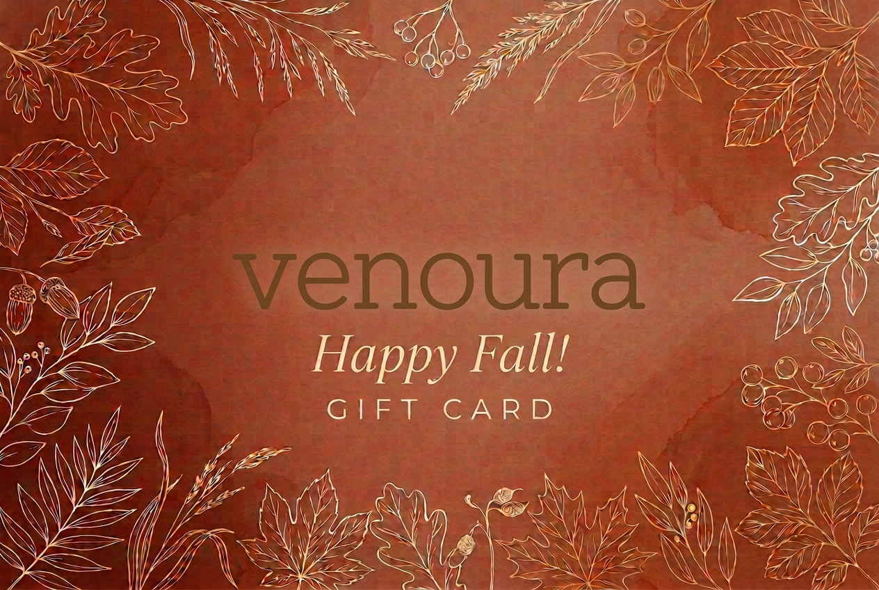 Fall gift card with slightly bolder Nixie One-style logo